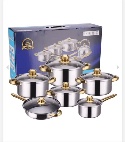 Batería De Cocina 12 pcs. Acero Inoxidable.