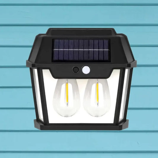 Foco Solar Luz cálida 2 Ampolletas Sensor De Movimiento.